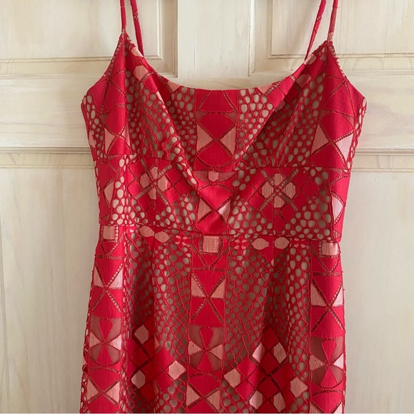 BCBG MAXAZRIA Alese Geometric Lace Women Dress - Picture 4 of 6